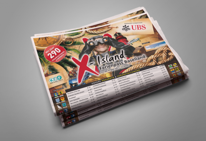 Ferienpass X-Island Baselland - Zeitungsinserat